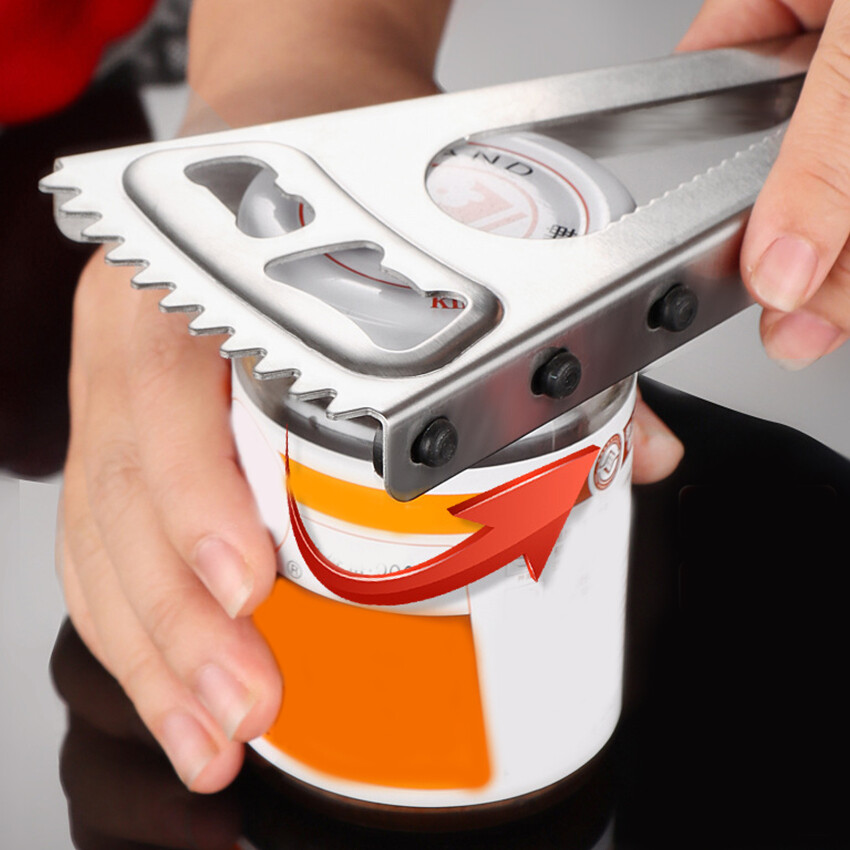 Dụng cụ mở chai bằng thép không gỉ đa năng gia dụng dụng cụ mở chai bằng tay chống trượt nắp vặn dụng cụ mở chai nắp vặn dụng cụ nhà bếp
