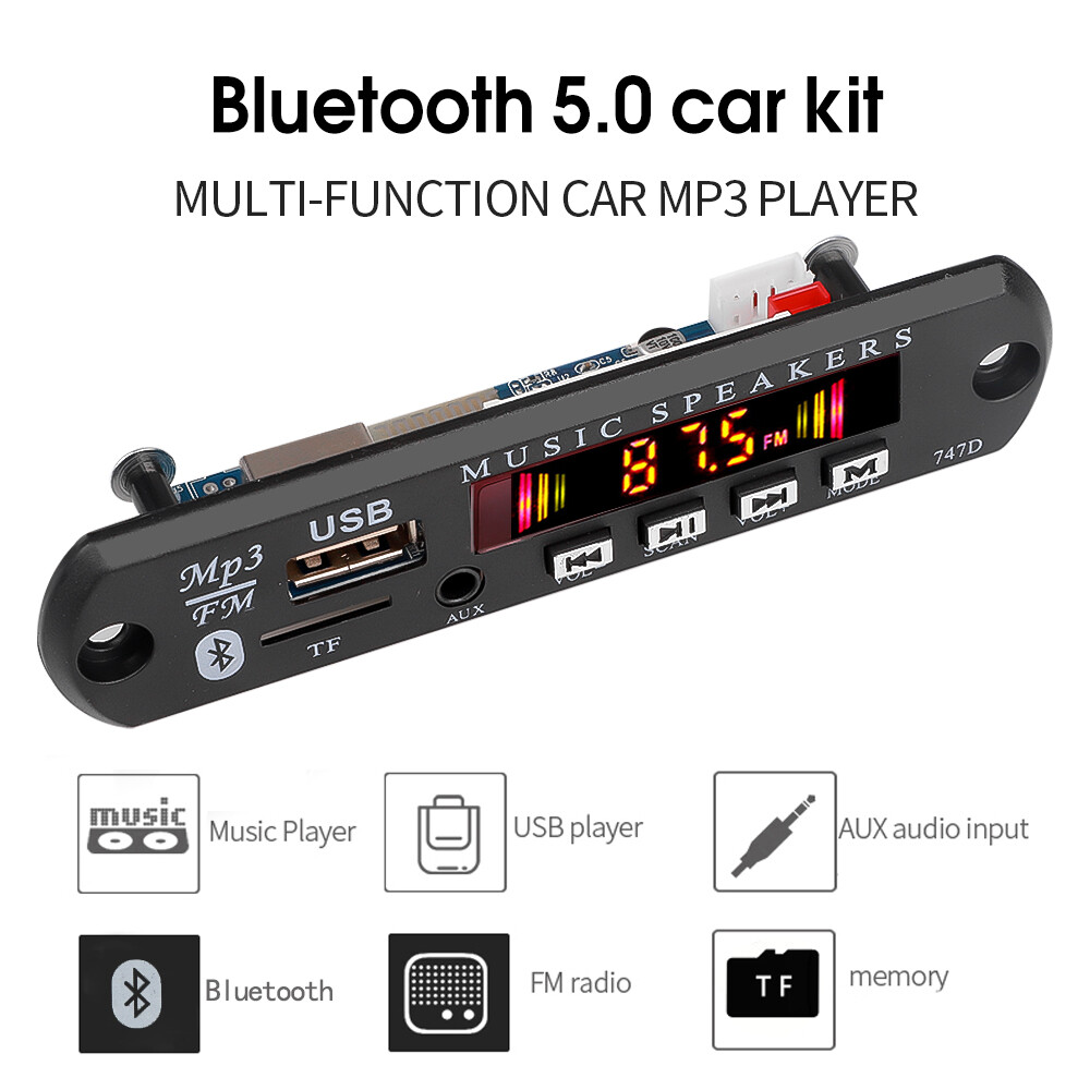 Bảng Mạch Giải Mã MP3 WMA Bluetooth 5.0 Không Dây 7V 12V Hỗ Trợ USB TF FM Mô-đun Radio Màn Hình Màu Máy Nghe Nhạc MP3 Có Điều Khiển Từ Xa Cho Xe Hơi