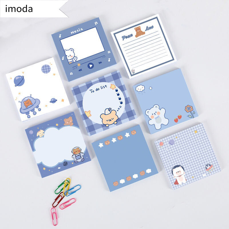 Imoda 50 tờ/tờ giấy ghi chú phong cách hàn quốc giấy ghi chú hình gấu dễ thương giấy ghi chú sinh viên phong cách instagram giấy dán danh sách kế hoạch giấy dán ghi chú tin nhắn