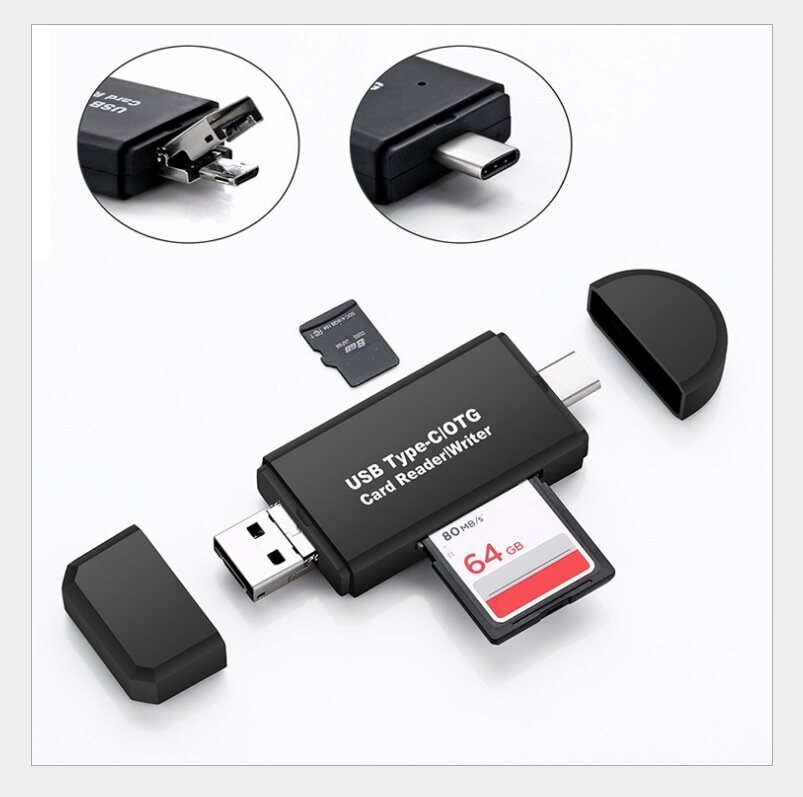 USB 2.0เครื่องอ่านการ์ด Stick ตัวอ่านการ์ดอุปกรณ์จัดเก็บข้อมูล SDXC TF 2in 1/3in1หน่วยความจำ Kartenadapter