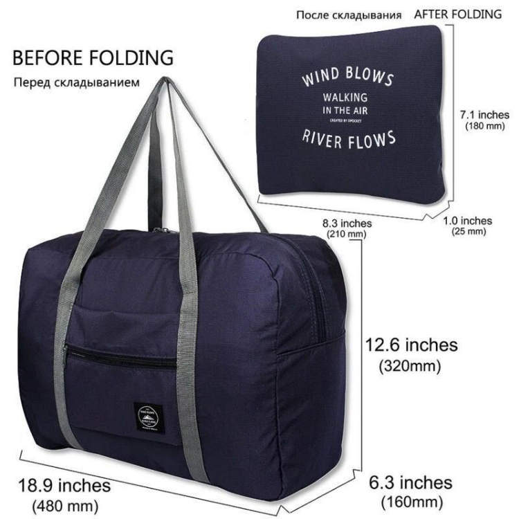 Borsa palestra pieghevole in nylon impermeabile organizer viaggio_voghion.com