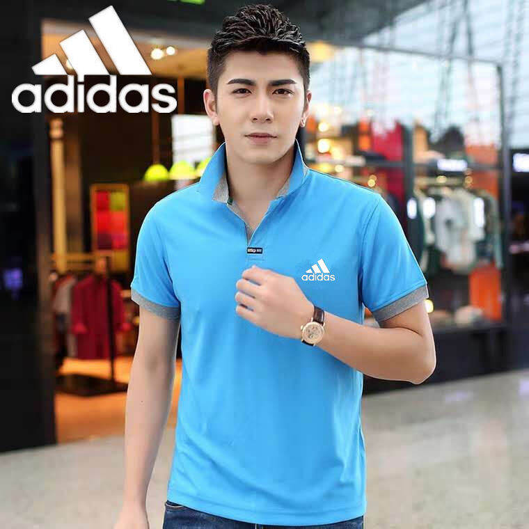 Adidaseˉ áo thun polo có cổ cho nam áo thun polo cotton nhanh khô cho nam áo thun màu hồng/xanh dương/trắng
