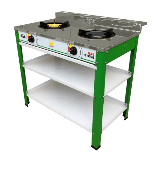 CROWN เตาแก๊สชั้น หัวคู่ผสม (หน้าสเตนเลส) SGI-09CIR2-GRN สีเขียว ราคา 2,589 บาท*ส่งฟรี