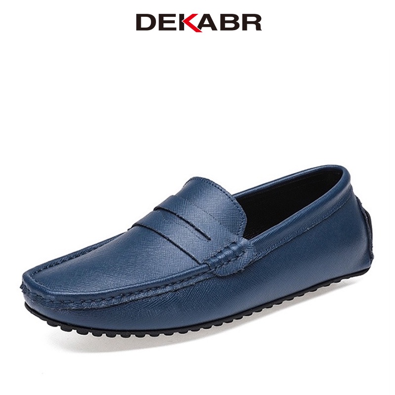 DEKABR Loafers Shoes Men Fashion Shoes New Spring Comfy Men's Flats Moccasins Classic Original Leather Men Casual Shoes ราคา 931 บาท*ส่งฟรี