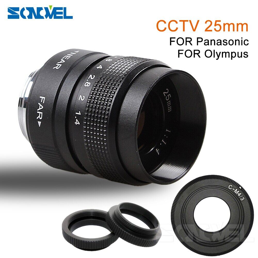 Ống Kính 25Mm CCTV TV Movie F1.4 + Ngàm C Cho Olympus Micro 4/3 M4/3 EP1 EP2 EP3 EP5 EPL1 EPL2 EPL3