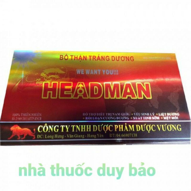 Hộp 4 viên bổ thận tráng dương tăng cường sinh lý headman