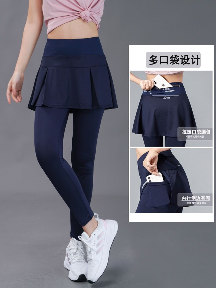 Malbon¯taylormade¯uniqlo cao xuất hiện thời trang thể thao mùa hè hakama nữ giả hai mảnh cầu lông Váy Quần vợt nhanh khô Chạy Bộ Thoáng khí tập thể dục Yoga quần bó