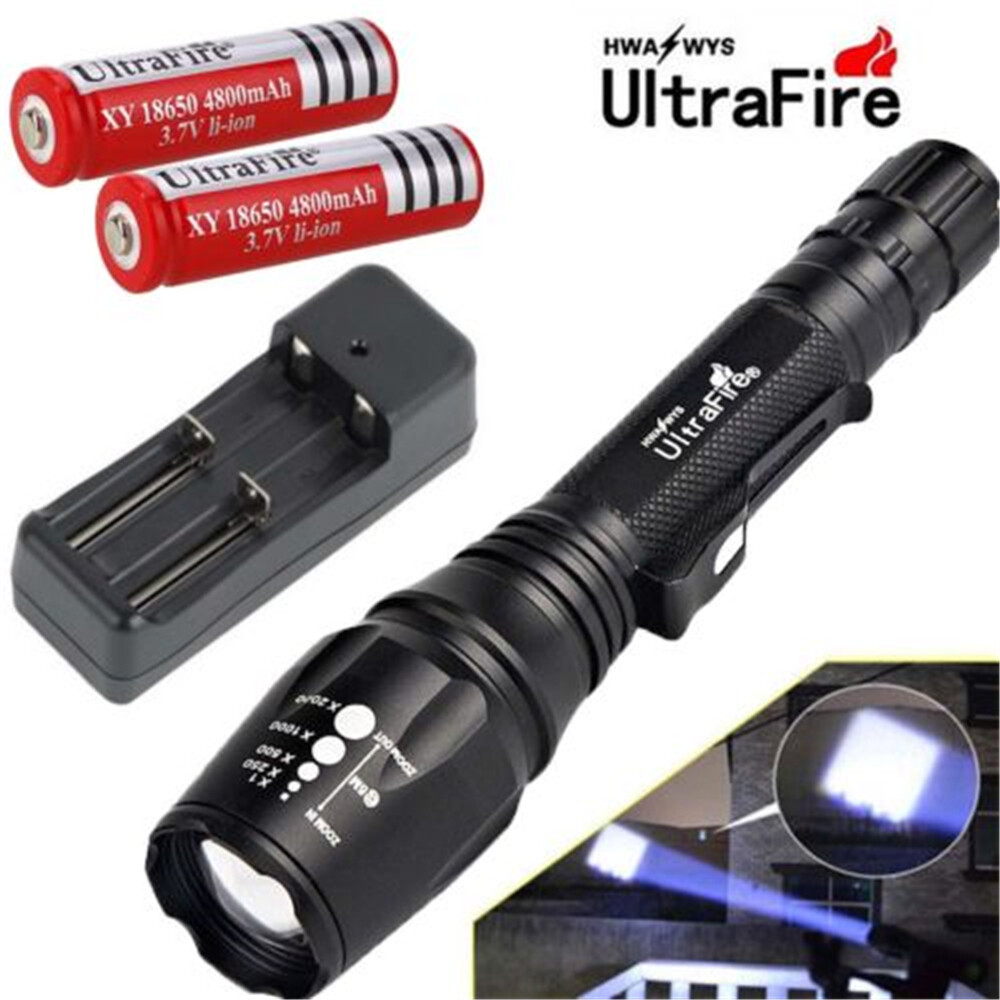 Đèn Pin Chống Nước Chính Hãng Đèn Khẩn Cấp UltraFire Đèn Pin LED 100000LM T6 Sạc Lại Được, Đèn Pin Thu Phóng Có Thể Sạc Lại Đèn Làm Việc Pin 18650