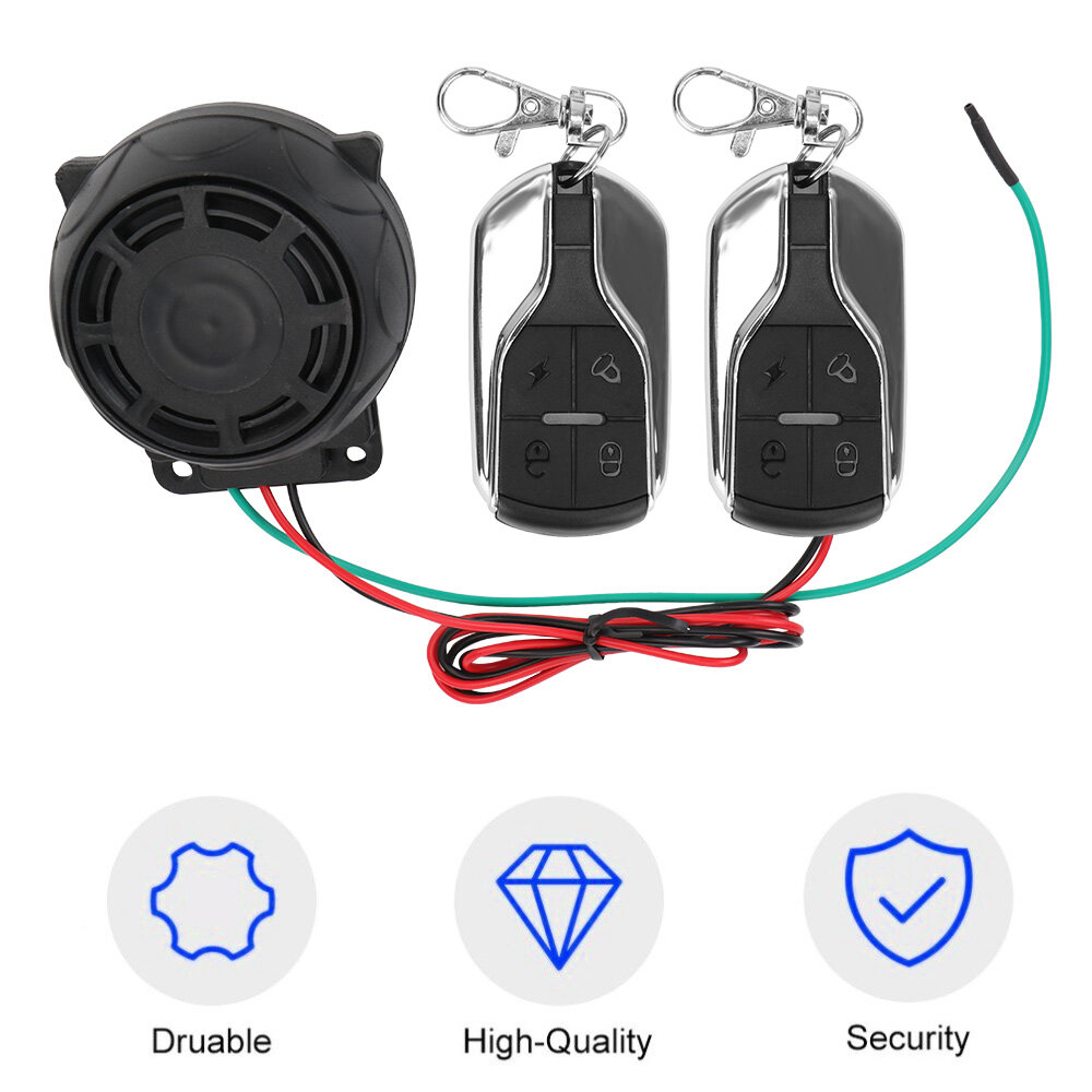 Móc khóa xe hơi báo động an ninh chống trộm chống trộm 12v cho xe máy hệ thống báo động xe máy xe máy hệ thống báo động kép điều khiển từ xa cho xe máy