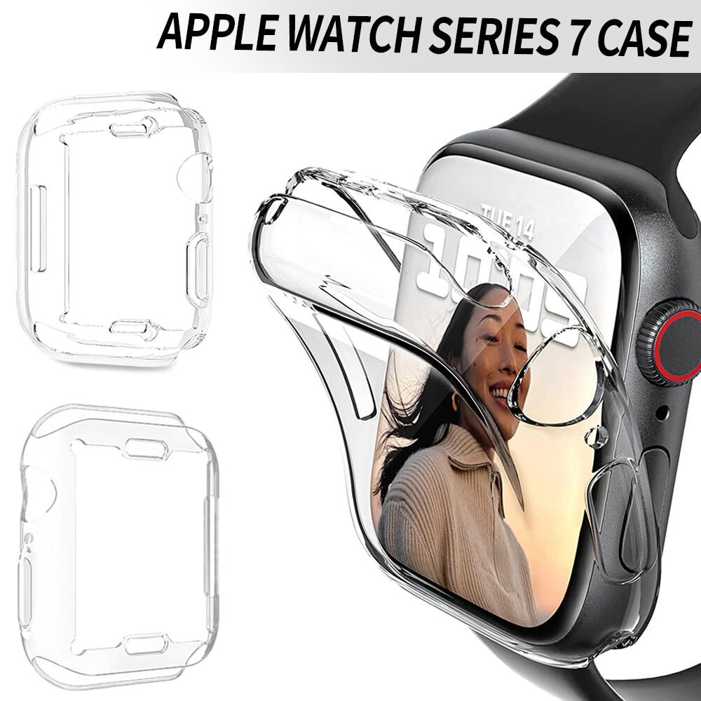 Ốp Vỏ đồng hồ thông minh cho A'pple Watch Series 8 7 41mm 45mm Bảo vệ màn hình bìa mềm cho I-Watch 7 8 Screen Protector
