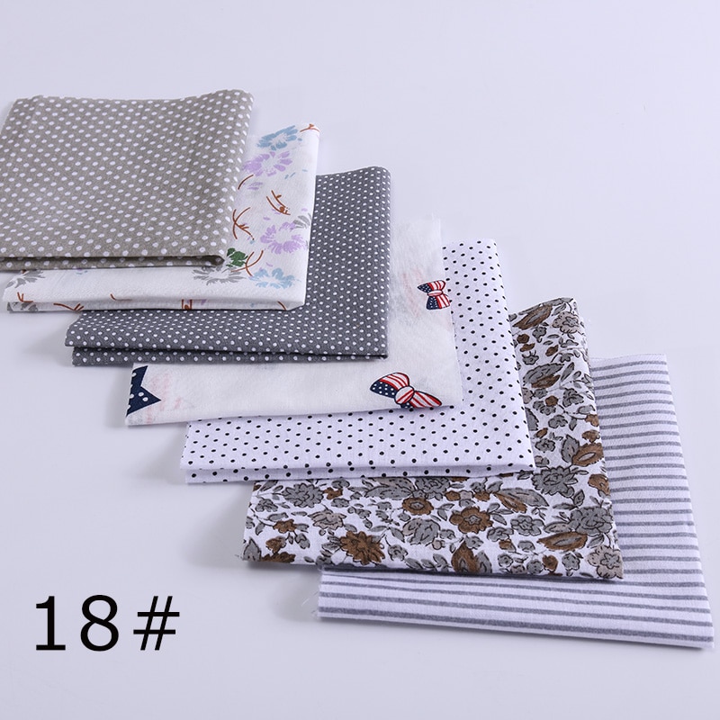 7pcs/lot DIY cotton Fabric Printed Cloth Sewing Quilting Fabrics for Patchwork Needlework Handmade Accessories T7866