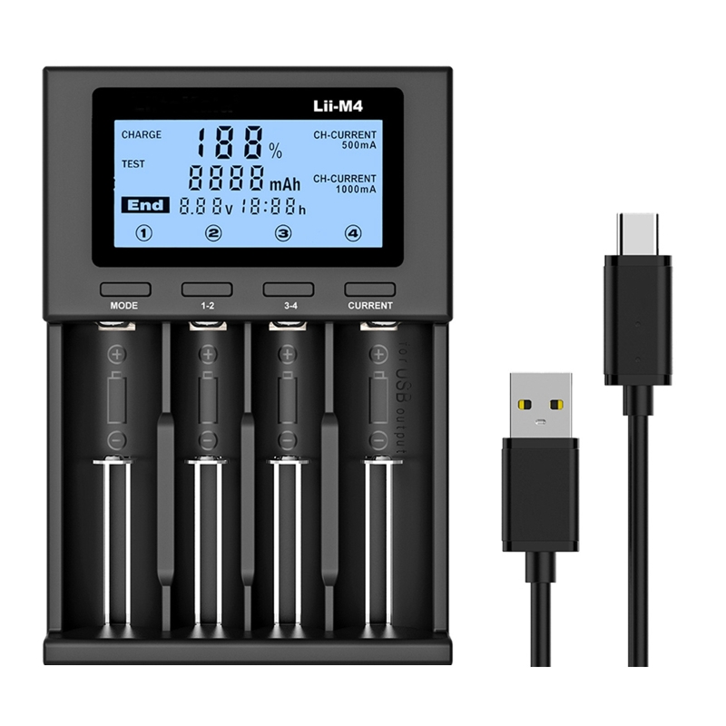 Bộ sạc pin 18650, màn hình lcd có thể hiển thị dung lượng, bộ sạc 18650 nhanh 2a, phù hợp với pin lithium aa aaa