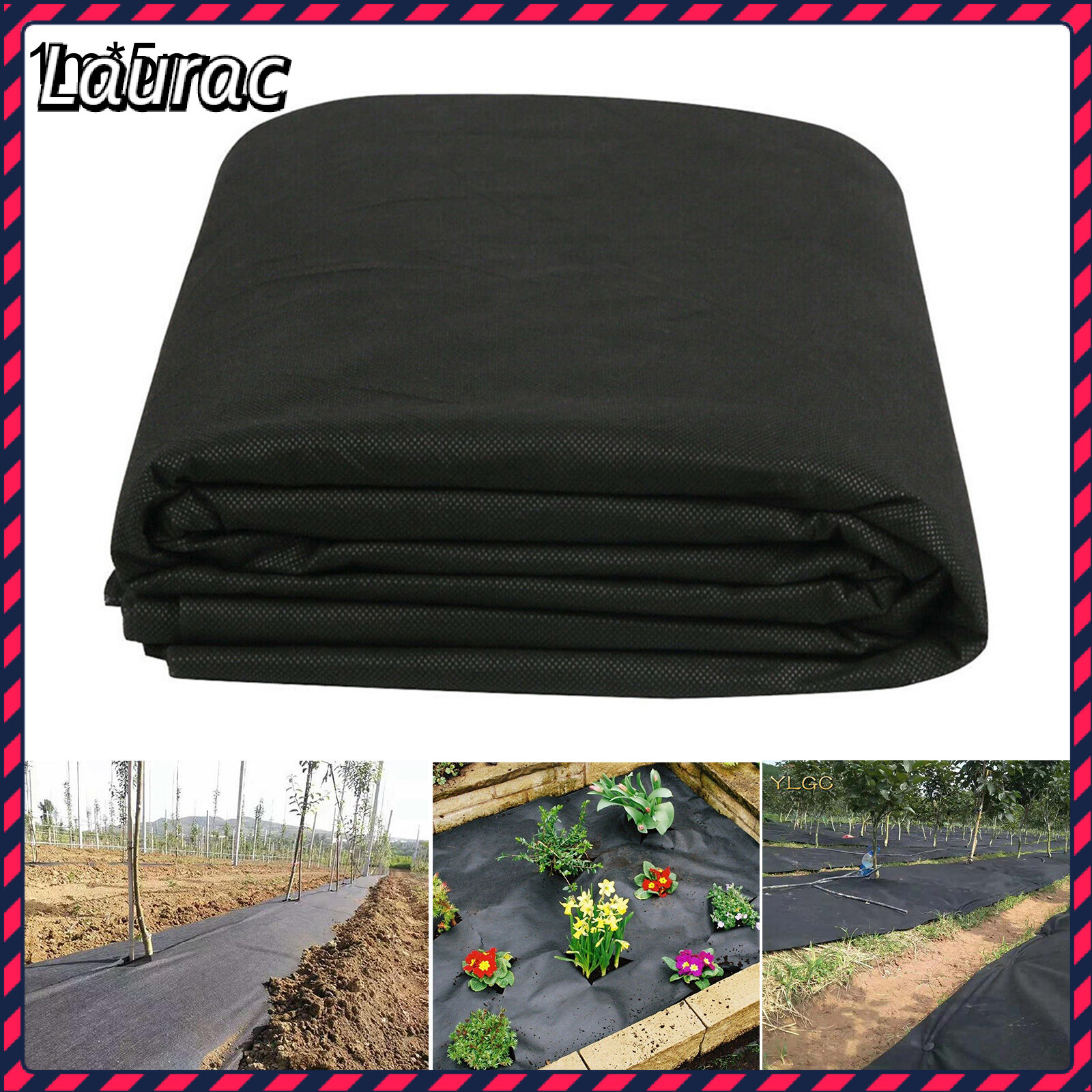[Laurance] Vải Làm Cỏ Màng Không Dệt Có Thể Phân Hủy Che Phủ Mặt Đất Thảm Cảnh Quan Pp Vải Không Dệt, Nhiệm Vụ Nặng Nề Không Dễ Dàng Để Phá Vỡ Đồ Dùng Làm Vườn Chất Lượng Cao Màu Đen