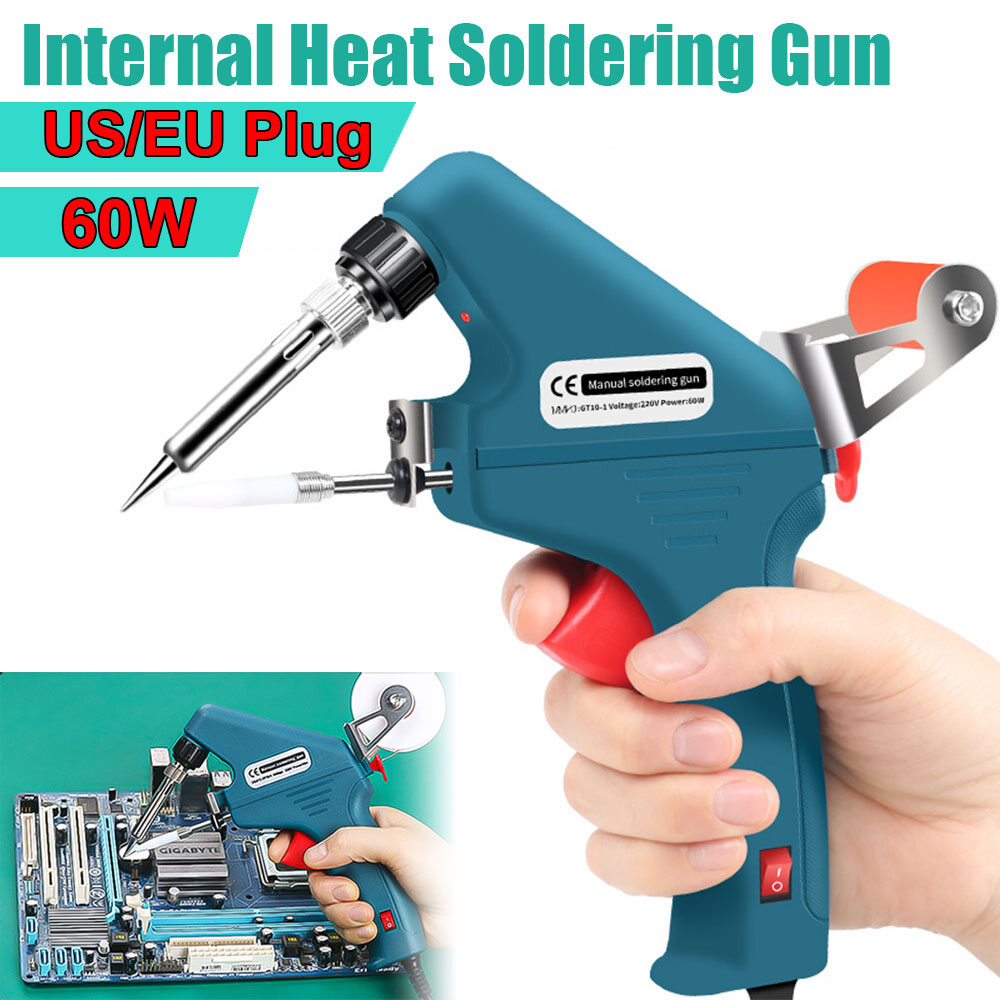 60W nội bộ nước nóng hàn g-un tay tự động tin cho ăn máy chúng tôi/EU ăn g-un Mỏ hàn điện với 50g dây hàn dụng cụ điện