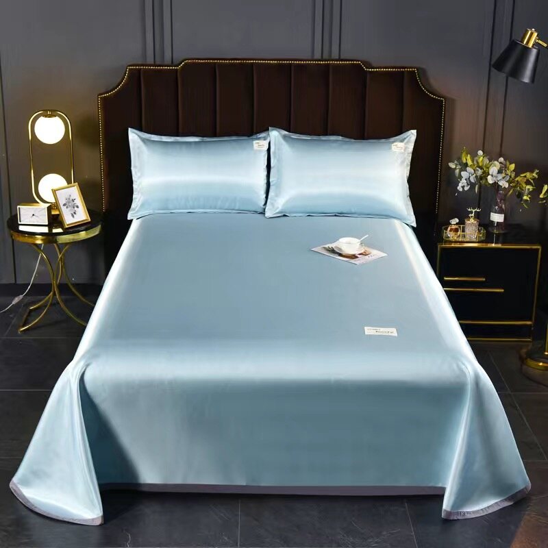 3 trong 1 bộ khăn trải giường màu trơn ra bọc nệm nệm giường bìa với 2 gối bedsheet duy nhất/nữ hoàng/king size