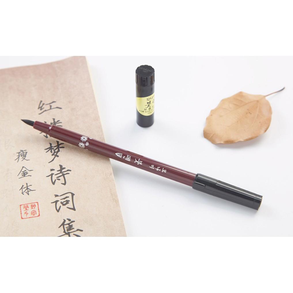 Bút cọ thư pháp monami kèm mực đen – brush pen
