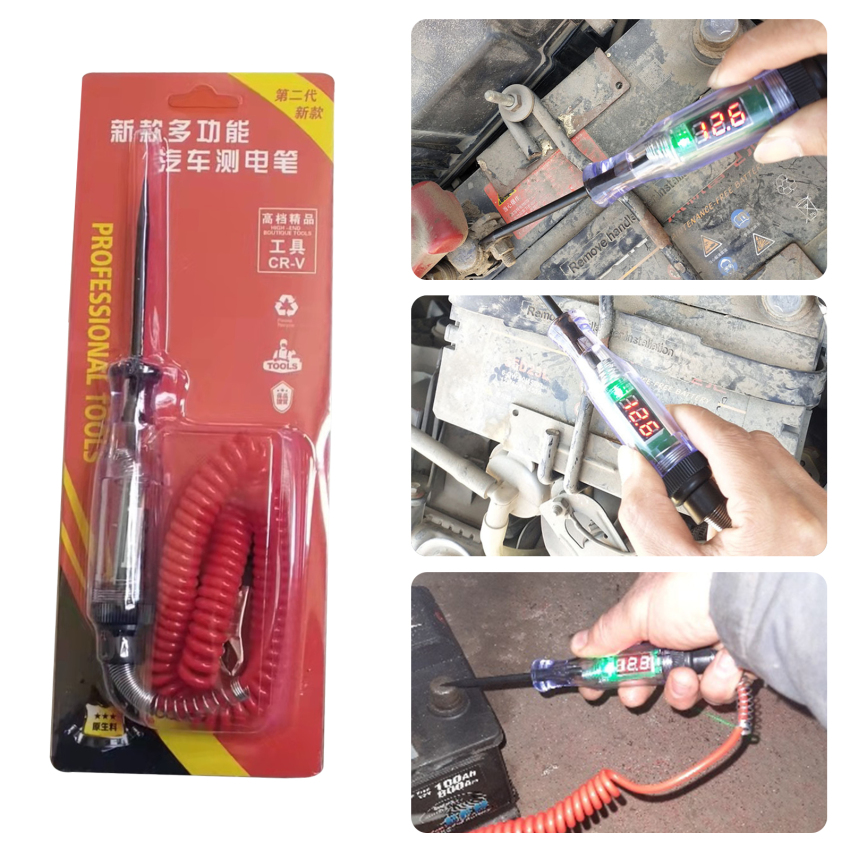 อุปกรณ์ประดับยนต์และชิ้นส่วนยานยนต์ 6V 12V 24V DC รถบรรทุกแรงดันไฟฟ้าเครื่องทดสอบวงจรดิจิตอลจอแสดงผลยาว Probe ปากกาหลอดไฟเครื่องมือวินิจฉัยรถยนต์คุณภาพสูง Auto Repair ราคา 119 บาท*ส่งฟรี