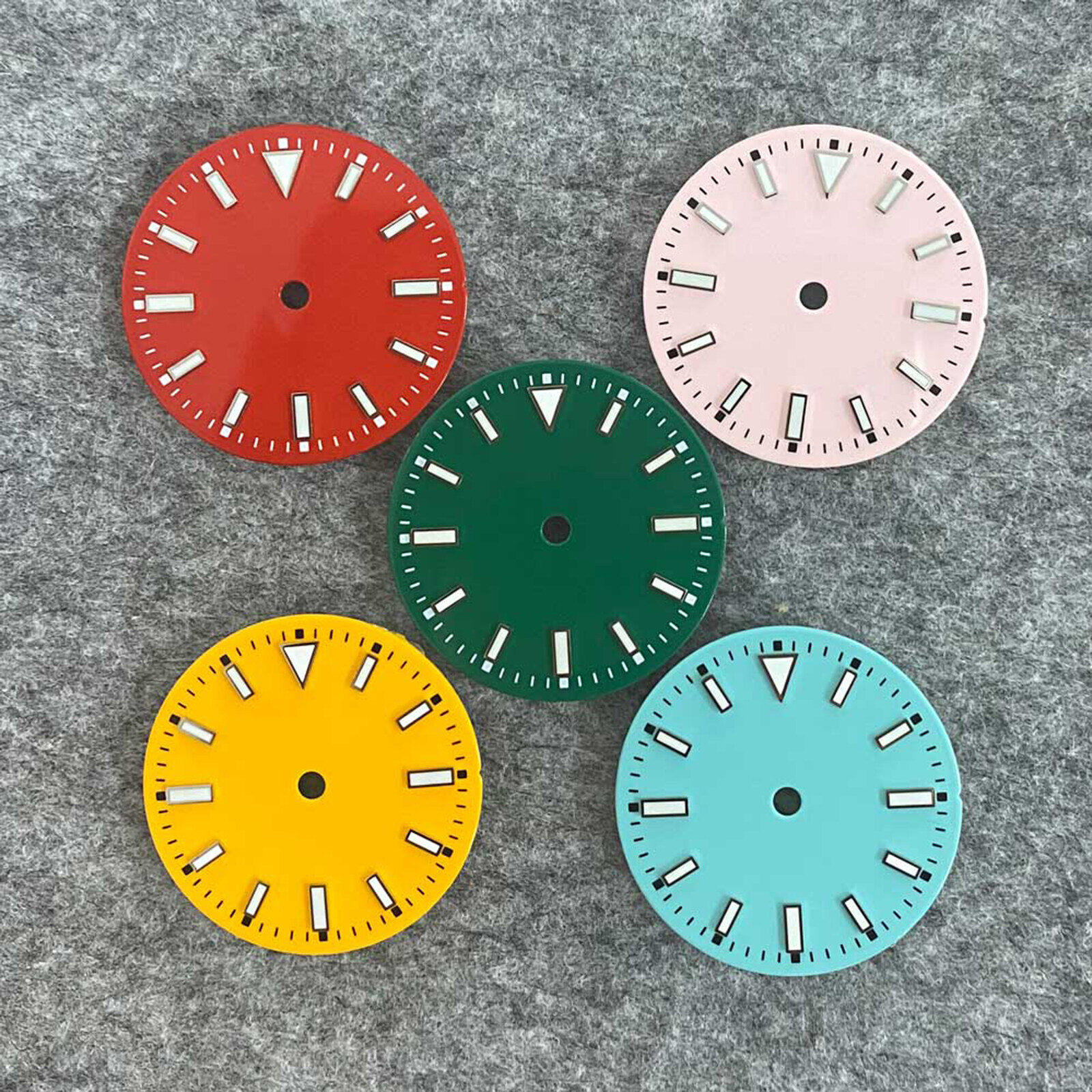 Đồng hồ thay thế mặt đồng hồ dạ quang màu xanh lá 29mm mặt số vô trùng không có lịch, dành cho đồng hồ nh35/eta2836/miyota 8215 bộ phận điều chỉnh chuyển động