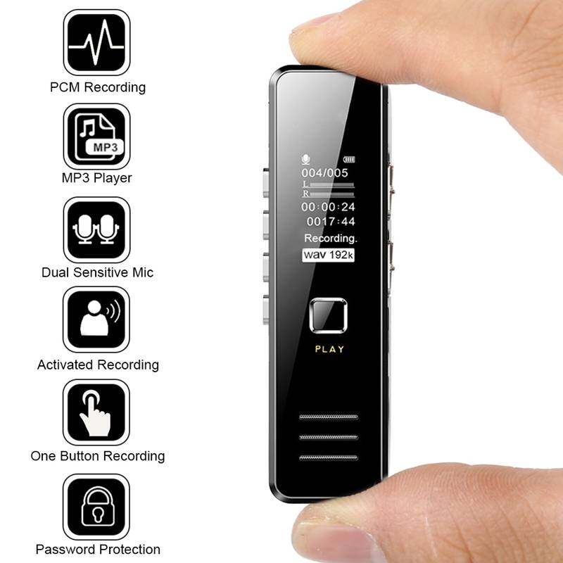 Máy nghe nhạc mp3 máy ghi âm kĩ thuật số máy ghi âm mini hỗ trợ máy nghe nhạc chuyên nghiệp 32gb thẻ tf thời gian ghi âm 20 giờ