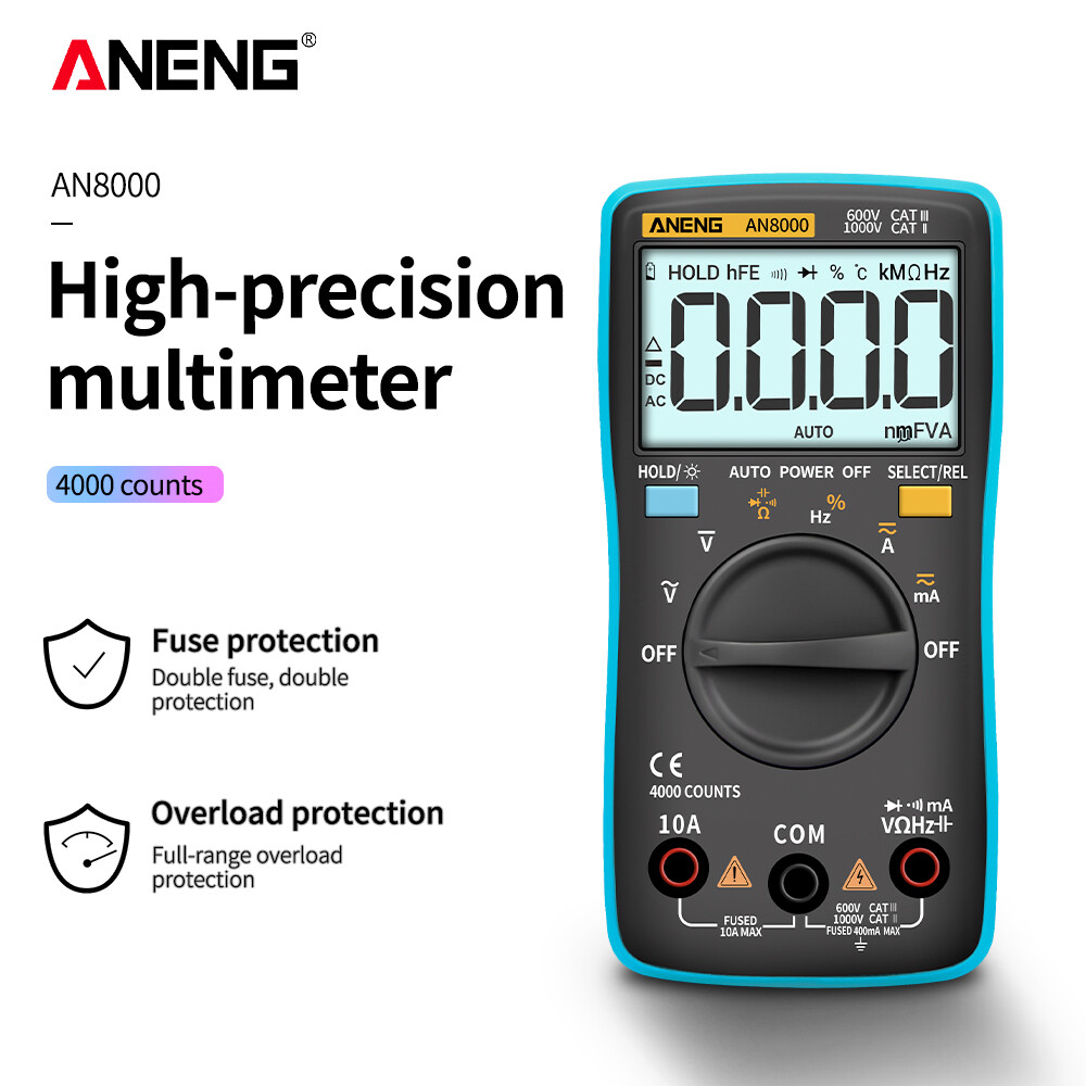 Aneng AN8000 Đa Năng Kế Kỹ Thuật Số 4000 Đếm Chuyên Nghiệp Tụ Tester Đồng Hồ Đo ESR RICHMETERS Cảm Meter Thiết Bị Thử Kỹ Thuật Số