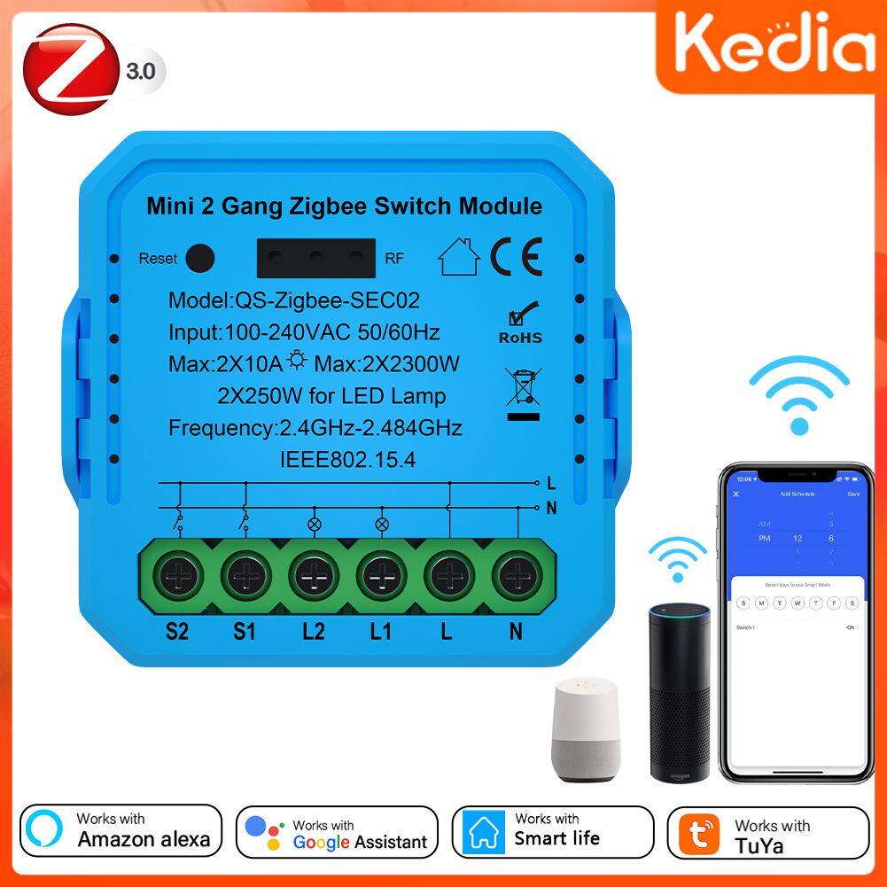 Tuya Wifi/ZigBee Mô-đun Công tắc thông minh với dây trung tính yêu cầu mini nhà thông minh tự làm ánh sáng ngắt làm việc với Alexa GOO/GLe nhà