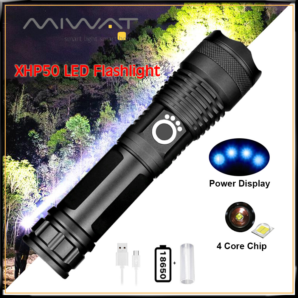 MIWAT LED Flashlight 1500LM Zoomable 5 Modes Powerful LED Super Bright Torch Waterproof Handheld Tactical Flashlight Camping Light