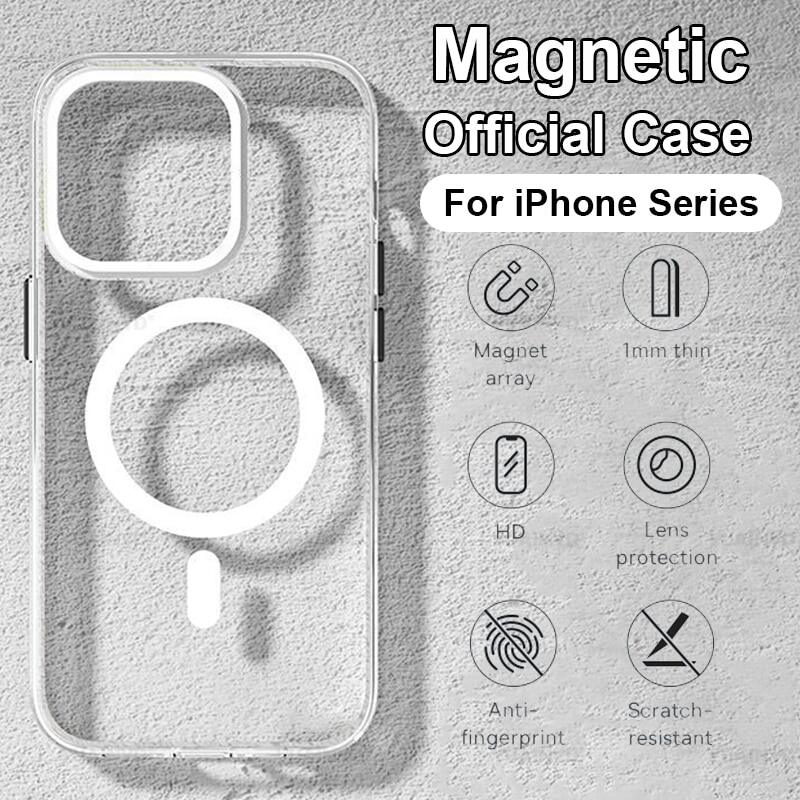 Ốp Sạc Magsafe Không Dây Từ Tính Chính Hãng Cho iPhone 14 /14 Pro Max Plus Phụ Kiện Ốp Trong Suốt