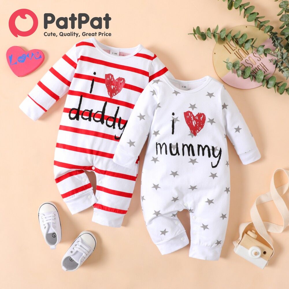 PatPat Mother s Day Baby Boy Girl Romper 95% Cotton Long