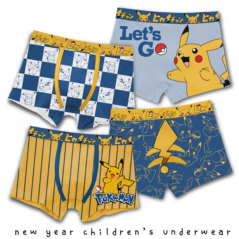 4pcs/Set Pikachu Mickeys Crayon Shin-chan Spidermans Mike Michael Wazowski Cartoon Boxer Briefs for Boys Children's Underpants Little Boys Big Kids Cotton Boxer Briefs 0000 ราคา  479 บาท*ส่งฟรี