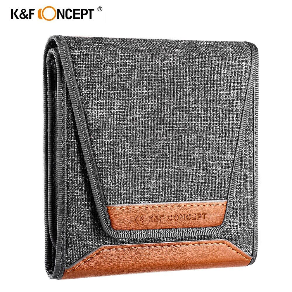 K&F CONCEPT New Style 3 Pockets Lens Filter Bag Camera lens Filter Pouch 49