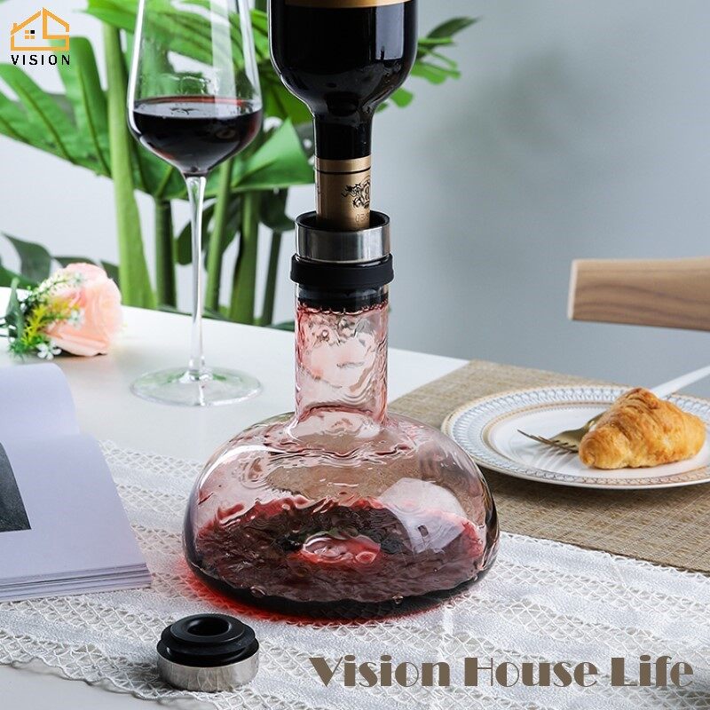 Vision Luxurious Wine Breather Carafe Crystal Glass Wine Decanter Waterfall Decanter Household Wine Wake Up Pot Wine Pourer Container ราคา 931 บาท*ส่งฟรี