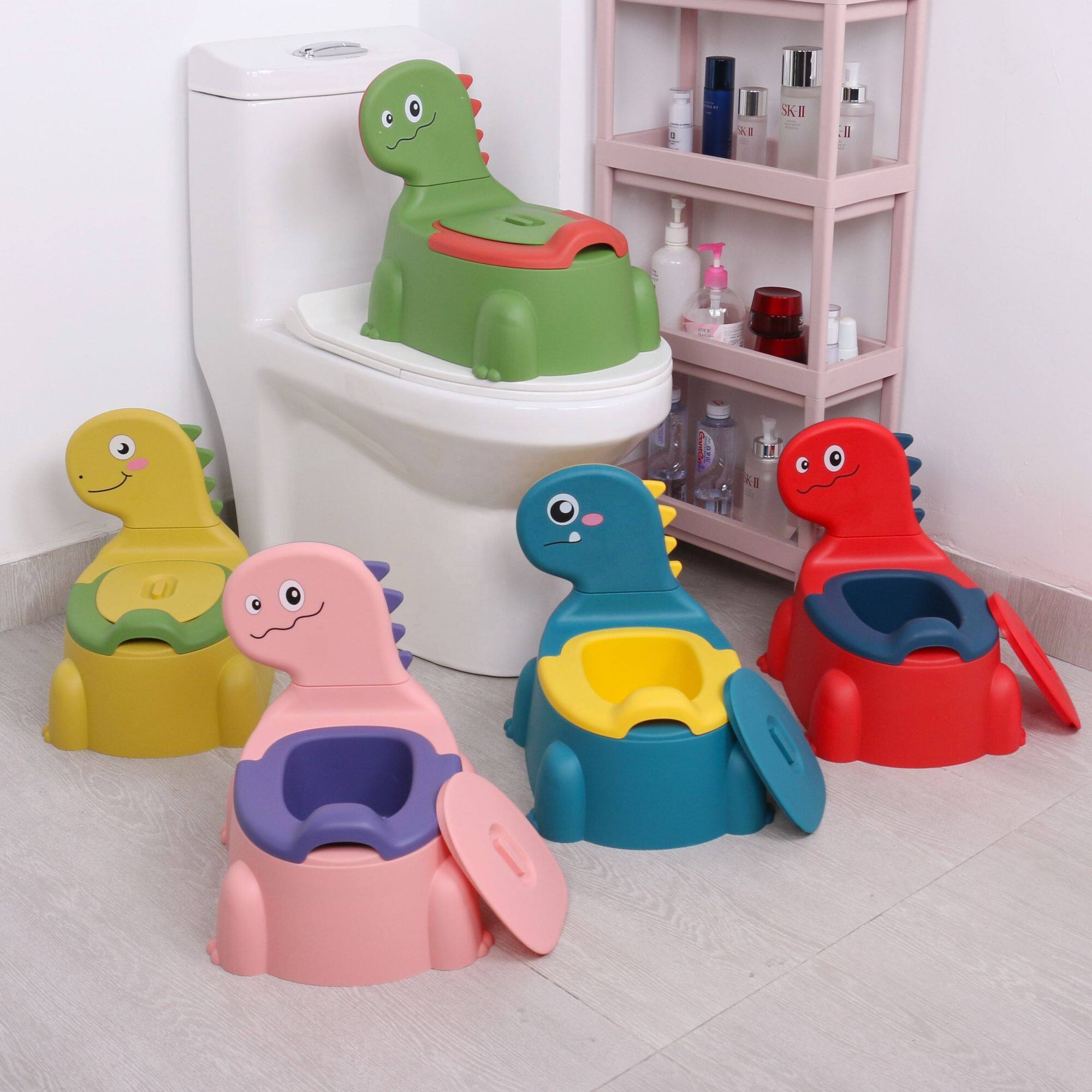 Bô tập cho bé đi vệ sinh mới ghế khủng long hoạt hình dày trẻ em Bô đặc