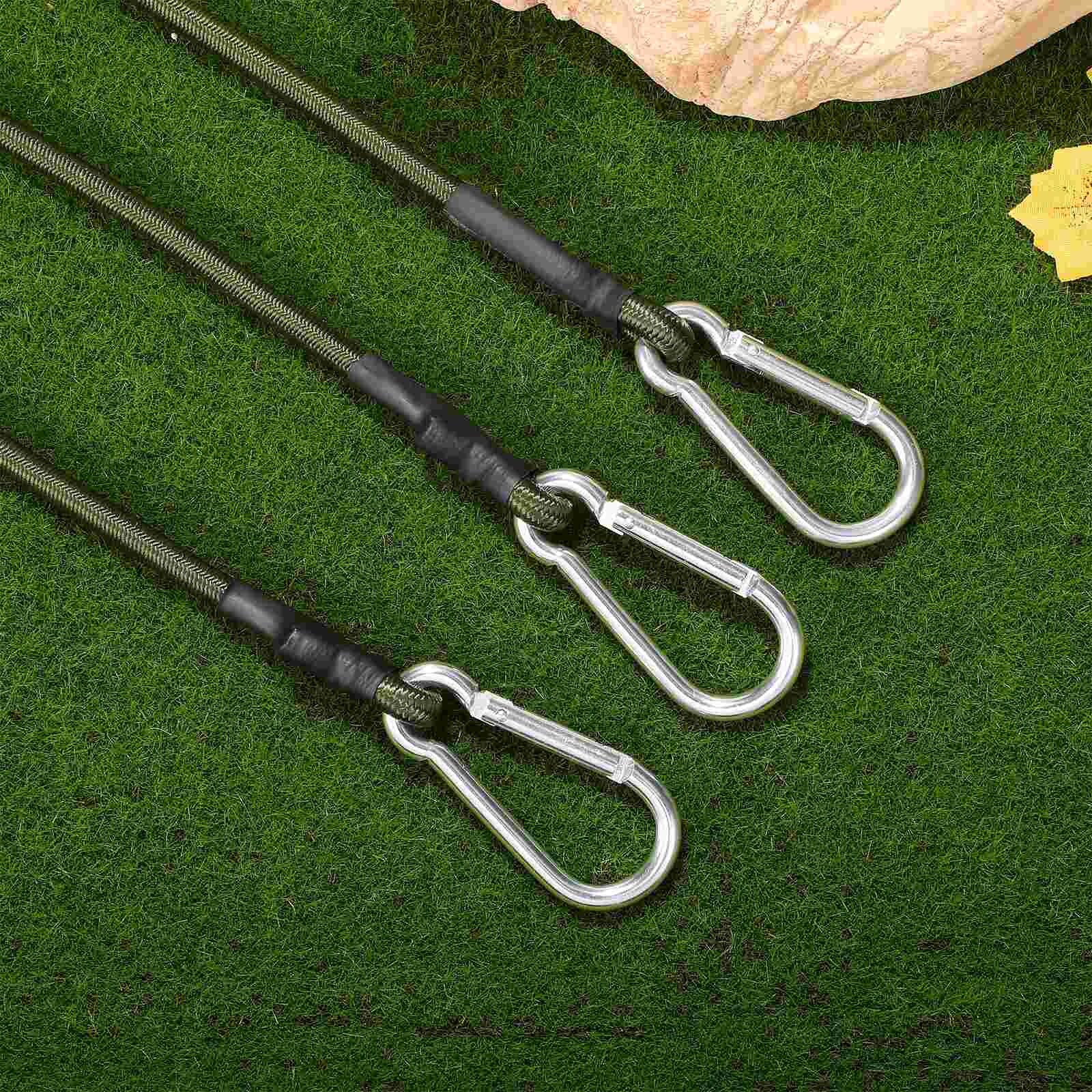 {Yolo Outdoor} Elastic Rope Tent Fixing Ropes Belts Camping Canopy Tents Cords Bungee Carabiner Hooks Outdoor