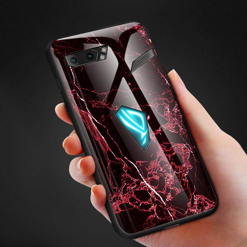 Biruiqu Ốp Lưng ASUS ROG Phone 2 Ốp Lưng Bằng Đá Cẩm Thạch Chống Xước 9H Sang Trọng Với Khung Mềm