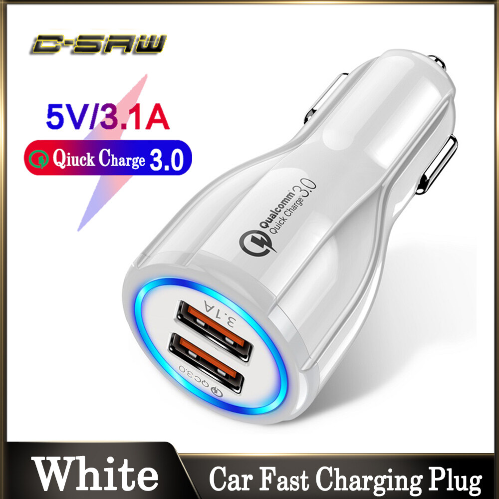 C-SAW 30W Sạc Nhanh 3.0 Sạc Xe Hơi Cổng USB Kép Cổng Nhanh Chóng Bộ Chuyển Đổi Sạc Cho Xe Hơi 12V/32V Cho IPhone12 Redmi Note 7 Xiaomi Samsung S9 S8 A30 A50 Huawei Nova3 Vv