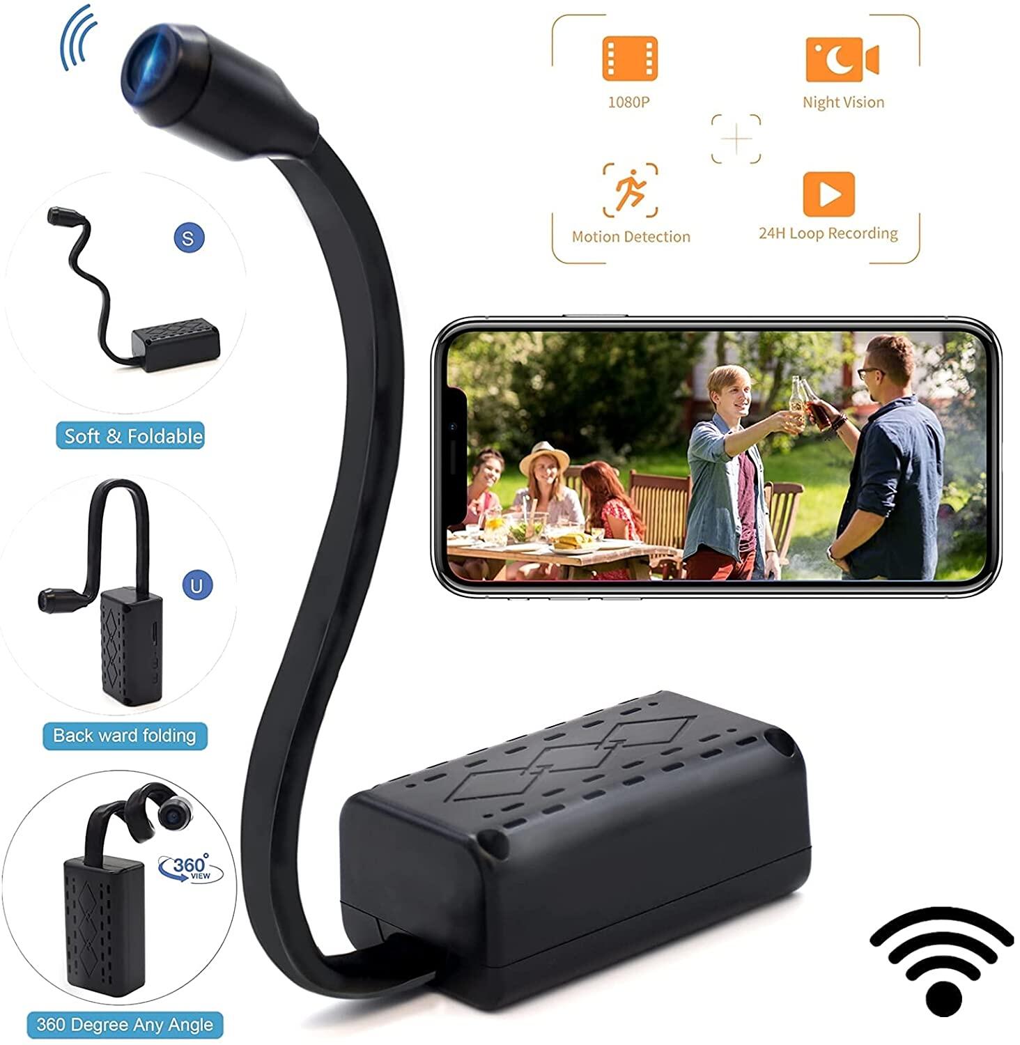 Camera Mini JDM Camera Ẩn Không Dây, Camera Bảo Mẫu Ẩn Full HD 1080P WiFi Với Ứng Dụng Điện Thoại Di Động, Camera An Ninh Bí Mật Nhỏ Với Tầm Nhìn Ban Đêm Phát Hiện Chuyển Động Dành Cho Gia Đình/Xe Hơi/Trong Nhà/Ngoài Trời