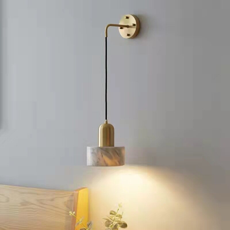 Ánh sáng sang trọng đầu giường LED Đèn tường phòng ngủ phòng khách nền tường phòng học ánh sáng đèn Đèn tường sang trọng Bắc Âu Hiện Đại Đèn tường đá cẩm thạch đơn giản