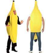 Funny Halloween Banana Costume - Adult Fancy Dress Fruit Outfit