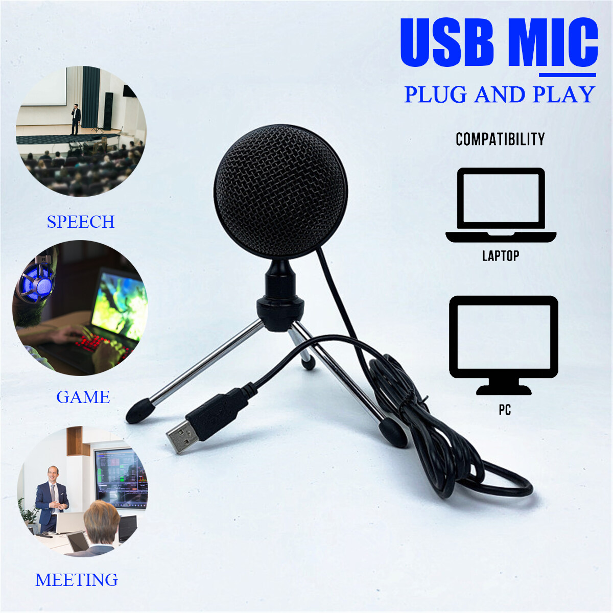 Generic USB New Microphone For Computer Wired Handheld Professional Mic