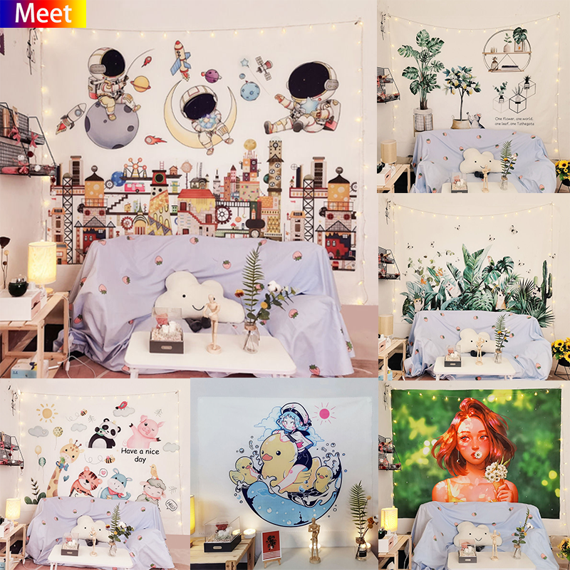 Tấm Thảm Phong Cách Đơn Giản Và Dễ Thương Trang Trí Tường Vải Treo Tường Nền Ins, Thảm Treo Tường Hiện Đại, Trang Trí Phòng Ngủ Phòng Khách Gia Đình