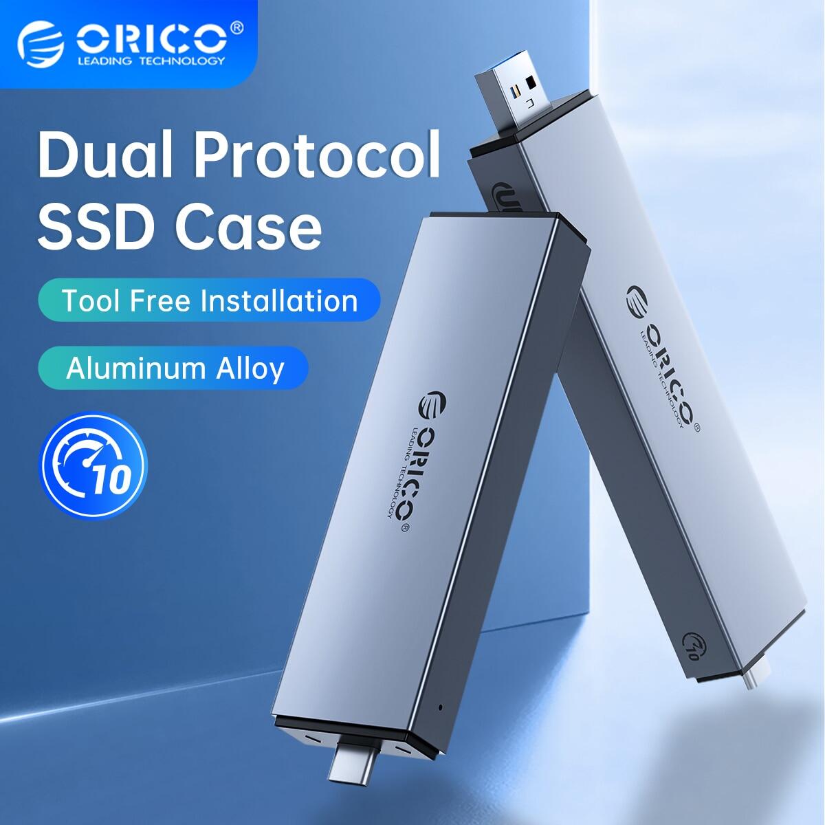 Nhôm orico 2 trong 1 usb a type-c giao diện kép m.2 vỏ đựng ổ ssd hỗ trợ m2 nvme m key sata ngff m & b key ổ cứng ssd công cụ miễn phí