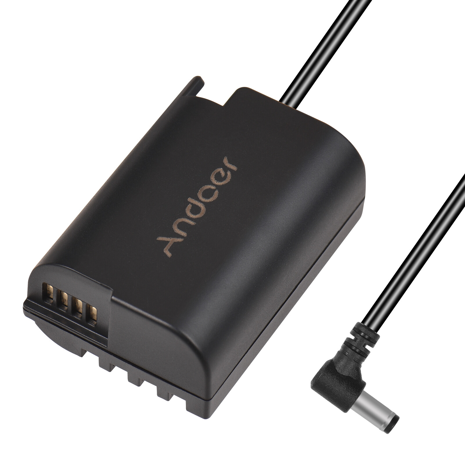 Andoer pin giả dmw-dcc17 với đầu nối dc đực/cái cáp thẳng bộ ghép pin giả dc sang dmw-blk22 phụ kiện thay thế cho máy ảnh panasonic lumix s5 dc-s5 dc-s5k dc-s5gk gh6