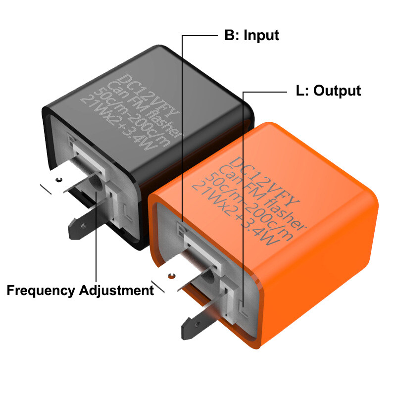 Motorcycle LED Flasher Turn Signal Flasher 12V 2 Pin Adjustable