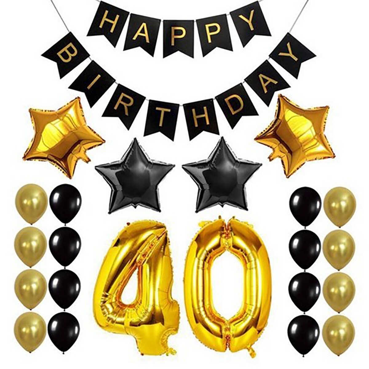 Generic 1st 30th 40th 50th 60th 70th 80th Gold Number Foil Balloon