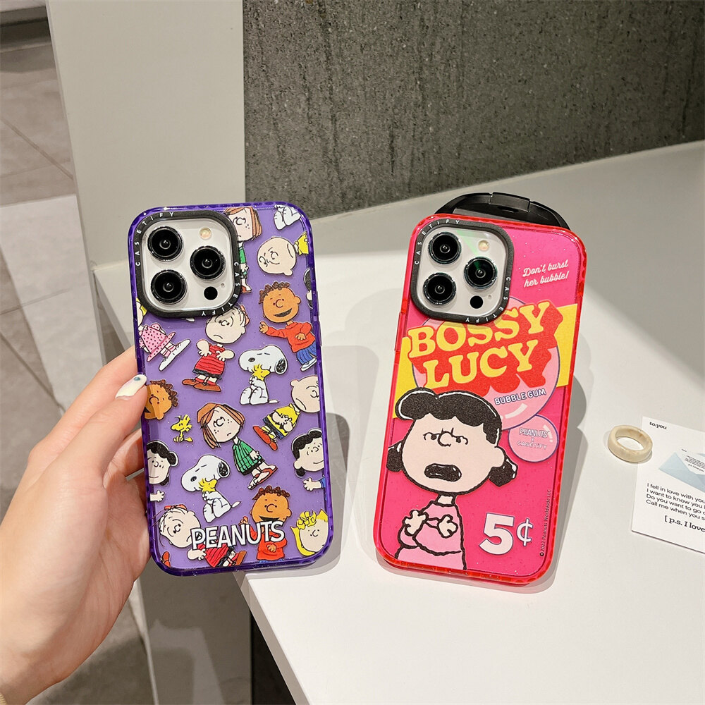 Snoopy Lucy Bling Glitter trường hợp đối với iPhone 14 13 12 11 Pro Max trường hợp nhựa TPU mềm sparkable vỏ cho cô gái vỏ lưng silicon bảo vệ