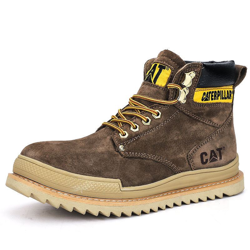 Caterpillar Bốt Đế Bằng Bốt Cổ Chân Ngoài Trời Bốt Đi Bộ Đường Dài Giày Dụng Cụ Nam Nữ Giày Mèo Cổ Cao Thường Ngày