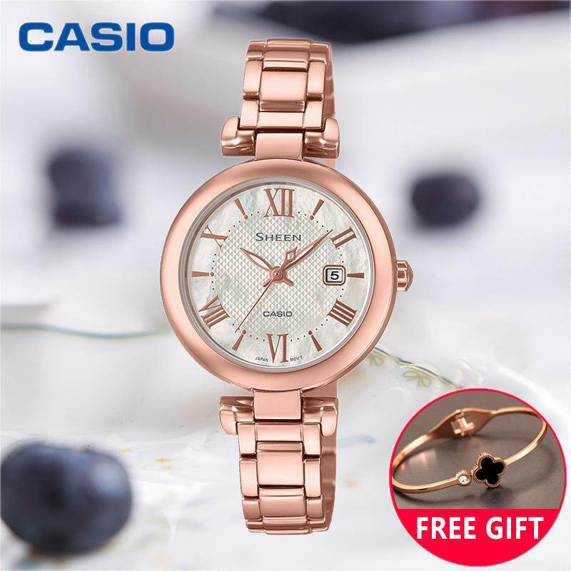 เช็คราคาCasio Women's SHS-4521LTD-7A Gold Stainless-Steel Quartz Watch