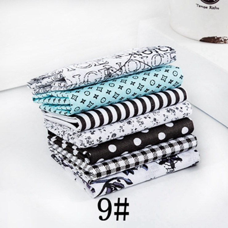 【Xintianji】7 in 1 Cotton Fabric Set each size 25x25cm quilt patchwork material Patchwork Printed Sewing Quilting Needlework Home DIY Handmade Decorative Accessories