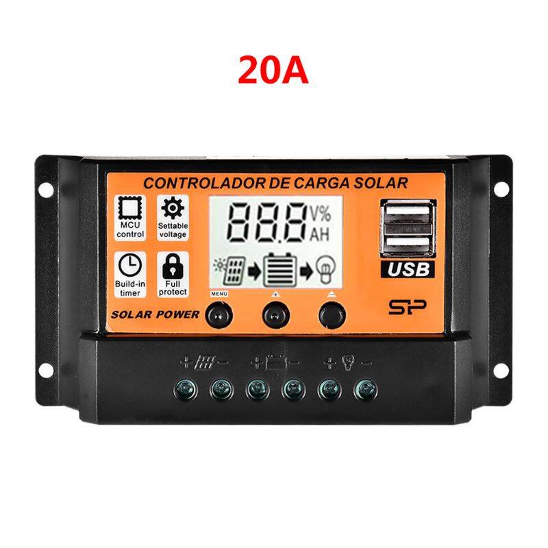 Bộ điều khiển sạc năng lượng mặt trời màn hình lcd tự động mppt 10a/20a/30a/40a/50a/60a/70a/80a/90a/100a kép usb năng lượng mặt trời bảng điều chỉnh điều chỉnh