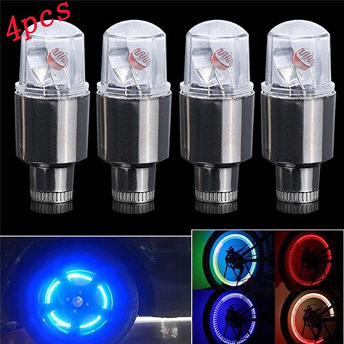 Goodbro 4 Cái Nắp Van Lốp Xe Máy Bánh Xe Ô Tô Đèn LED Phát Sáng Có Nan Hoa Đèn